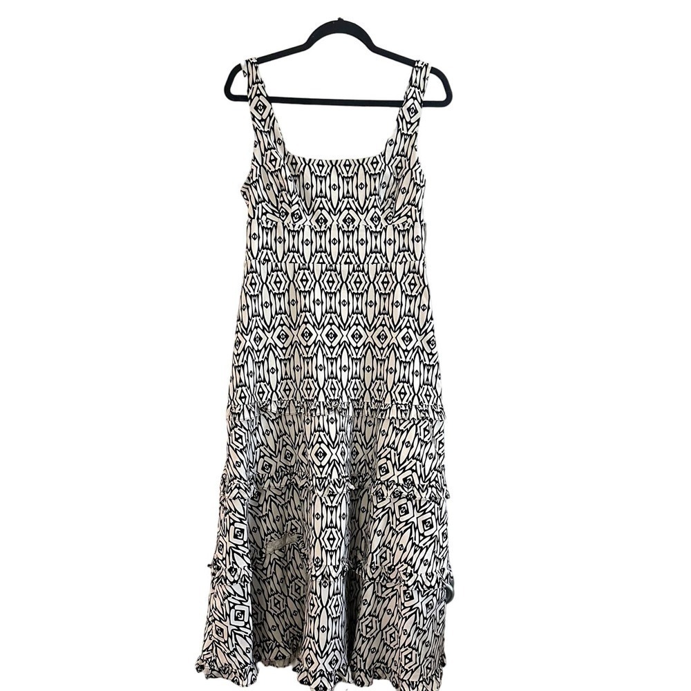 NWT ANTHROPOLOGIE The Blythe Square-Neck Tiered Dress Smocked Ruffles - Medium